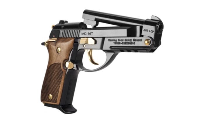 MC14T TipUp 380ACP 3.81" Blk/Gold WoodGrip 13rd