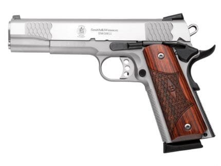 SMITH AND WESSON SW1911 45ACP 5" SS/WD E-SERIES