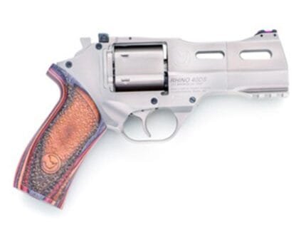Chiappa Rhino 40SAR Handgun .357 Mag 6rd Capacity 4" Barrel Nickel Plated with Walnut Grips and 3 Moon Clips