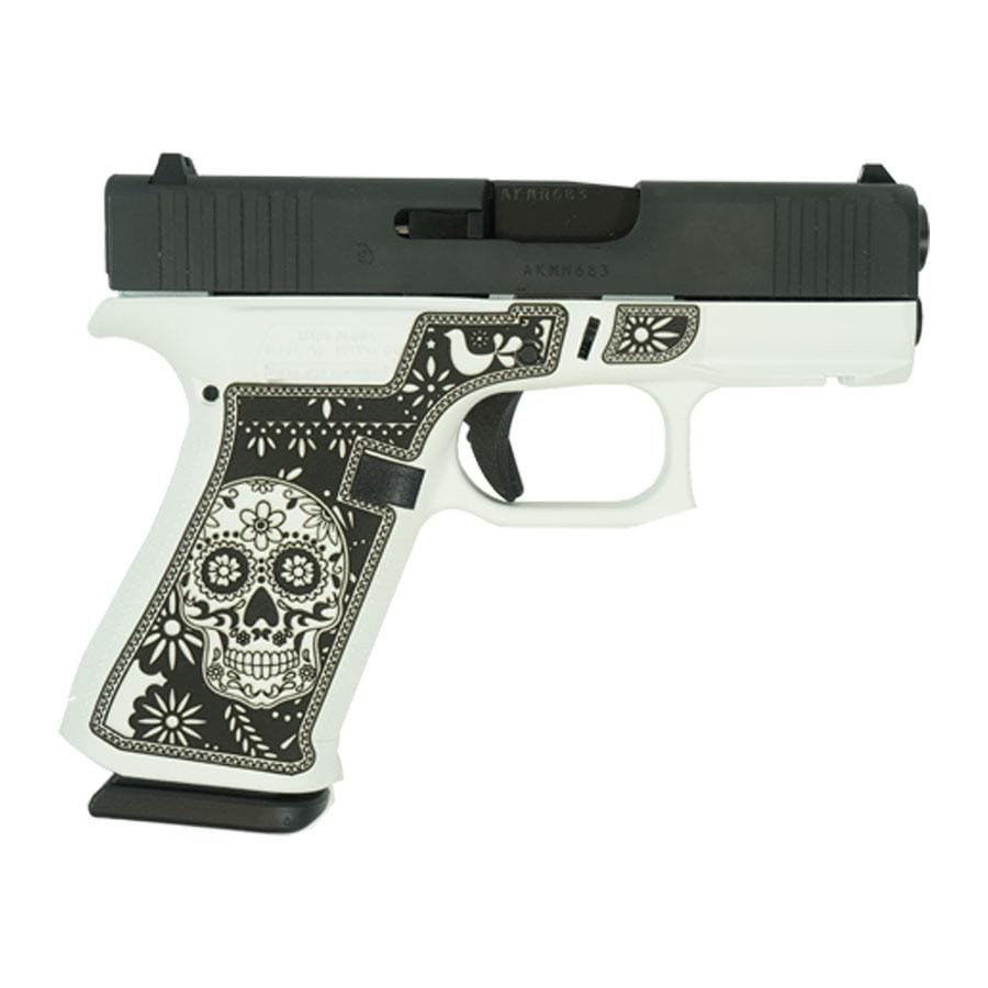 Glock 43X "Sugar Skull" Black & White Handgun 9mm Luger 10rd Magazines(2) 3.4" Barrel Accessory Rail USA Made