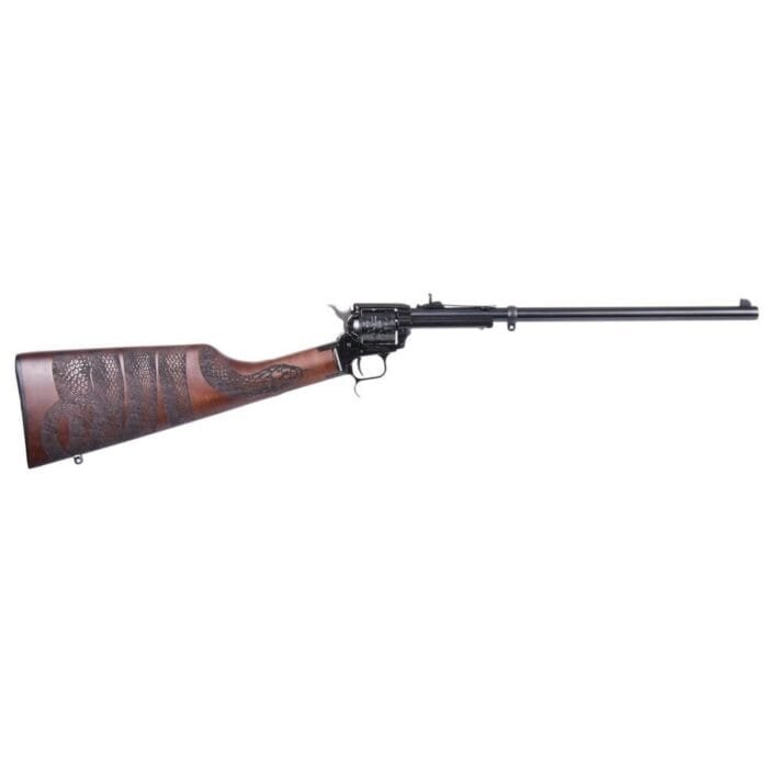 Heritage Rough Rider Rancher Carbine Revolver .22 LR 6/rd Capacity 16" Barrel Walnut Snake Wrapped