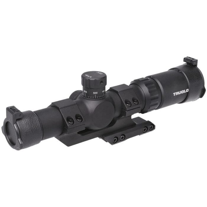 Truglo Tru-Brite 30 SeriesTactical Rifle Scope 1-6x24mm 30mm SFP IR Power Ring Duplex Mil-Dot Illum Black