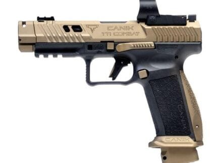 Canik TTI Combat Handgun 9mm Luger 18rd Magazines (2) 4.6" Barrel Black and Bronze with Mecanik M03 Optic