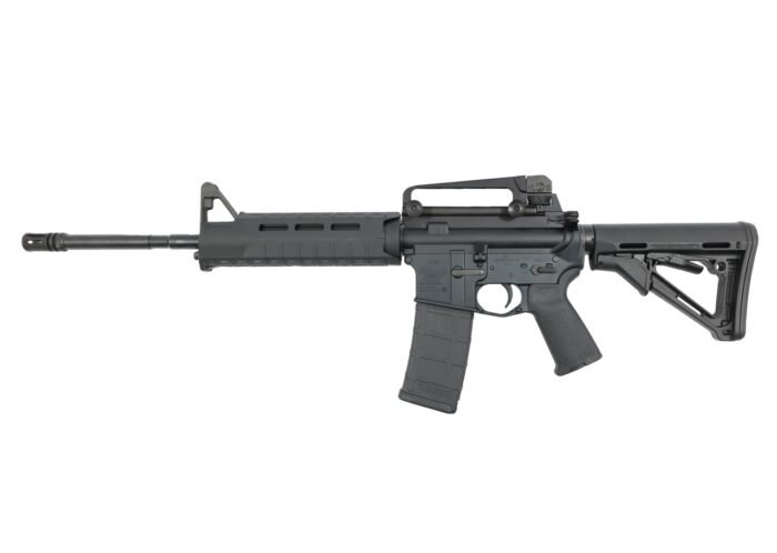 Bushmaster M4 Patrolman's MOE AR15 Rifle - Black | 5.56NATO | 16" Barrel | Magpul MOE Furniture w/ Detachable Carry Handle | A2 Birdcage flash hider