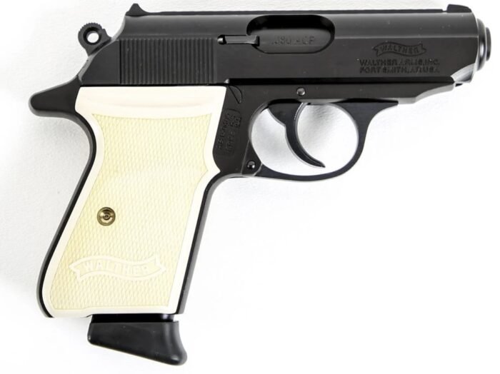 PPK/S 380ACP 3.35" BLK w/White Grip 7rd