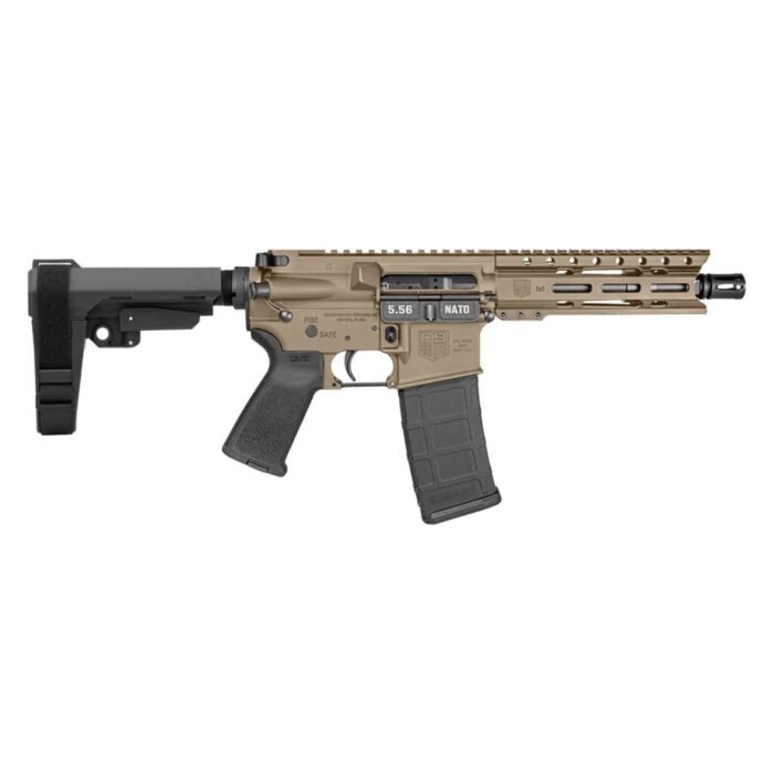 Diamondback Firearms Carbon DB-15 5.56 NATO Semi-Auto Pistol - Flat Dark Earth | 7" Threaded Barrel | SBA3 Arm Brace | 1x30rd Mag