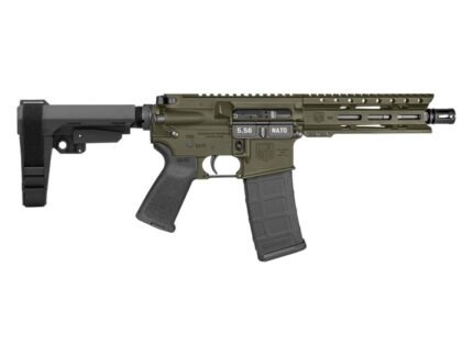 Diamondback Firearms Carbon DB-15 5.56 NATO Semi-Auto Pistol - OD Green | 7" Threaded Barrel | SBA3 Arm Brace | 1x30rd Mag