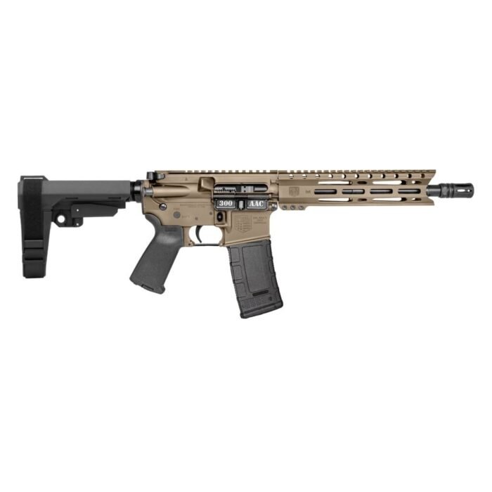 Diamondback Firearms Carbon DB-15 300 BLK Semi-Auto Pistol - Flat Dark Earth | 10" Threaded Barrel | SBA3 Arm Brace | 1x30rd Mag