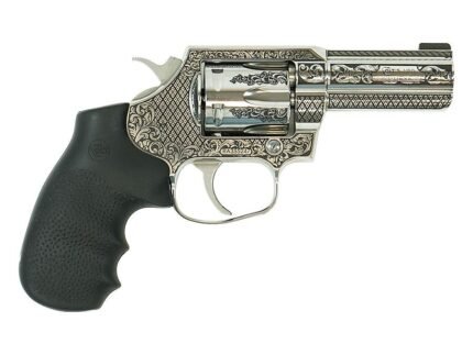 Colt King Cobra Custom Engraved Filigree Handgun .357 Mag 6rd Capacity 3" Barrel Silver with Black Grip