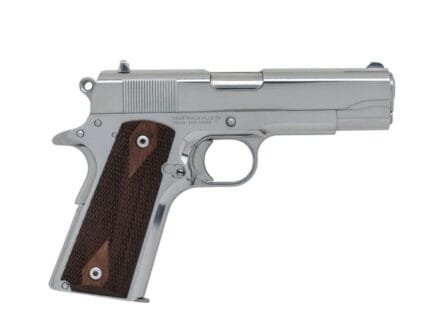 SDS Imports Tisas 1911 A1 Desperado 9/38 Handgun 9mm Luger 9rd Magazines (2) 4.25" Barrel Silver with Brown Grip