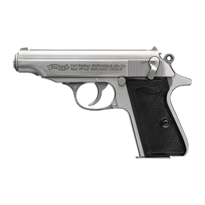 Walther PP Stainless Handgun .380 ACP 7rd Magazines(2) 3.9" Barrel Stainless Frame