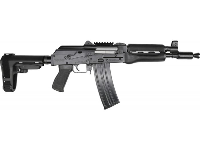 Zastava ZPAP85 Alpha AK-47 Pistol - Stained Wood Handguard | 5.56NATO | 10" Barrel | Booster Brake | SBA3 Arm Brace