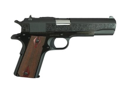 Colt 1911 Gov't Model Handgun .45 ACP 7rd Magazine 5" Barrel Black with Filigree Frame and Barrel No Sights