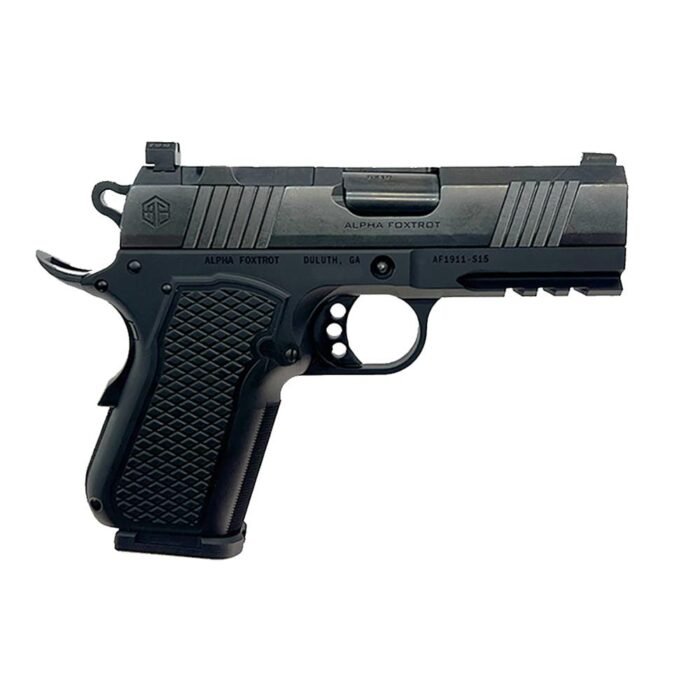 Alpha Foxtrot AF1911-S15 AMBI-BOB Handgun 9mm Luger 15rd Magazine 3.5'' Barrel Optic Ready DLC Black