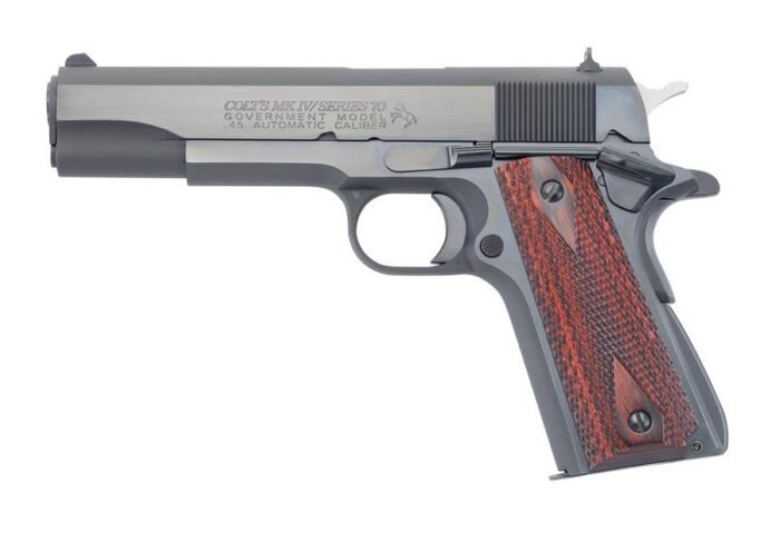 Colt Government Model Handgun .45 Auto 7rd Magazine 5" Barrel Blued Finish Fixed Sights