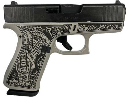 Glock 43x Custom "Gray Steel Elephant Engraved" Subcompact Handgun 9mm Luger 10/rd Magazines (2) 3.41" Barrel Austria