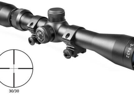 Barska Plinker-22 Rifle Scope with 3/8" Rings - 3-9x32mm 30/30 Reticle 36-13' FOV 3.5" ER Matte