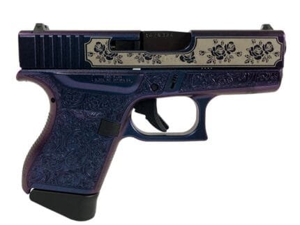 Glock 43 Custom "Glock & Roses" in Mongoose Purple Subcompact Handgun 9mm Luger 6rd Magazines (2) 3.41" Barrel USA Made