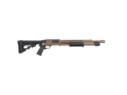 Mossberg 590R Stand-Off FDE Cerakote Shotgun 12ga 3" Chamber 6rd Capacity 18.5" Barrel Adjustable Stock