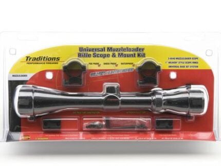 Traditions Muzzleloader Rifle Scope and Mount Kit 3-9x40 Matte Scope Medium Rings and Two-Piece Base A1171
