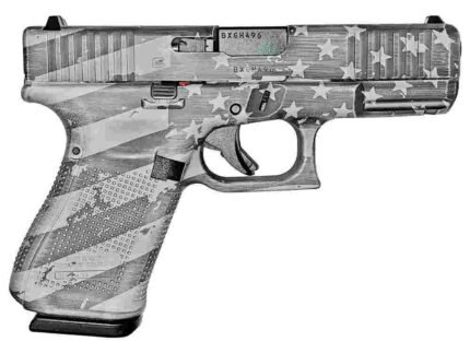 Glock 19 Gen 5 Custom "Distressed Flag - Gray"  Handgun 9mm Luger 15/rd Magazines (3) 4.02" Barrel Austria