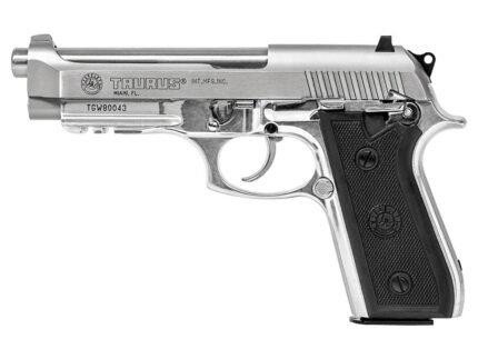 Taurus 92 Handgun 9mm Luger 17rd Magazine 5" Barrel High polish Stainless Slide/ Black Grip