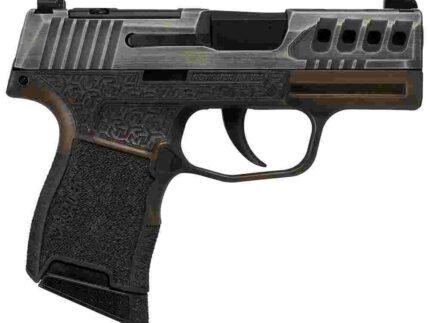Sig Sauer P365 "Gold Bug" Handgun 9mm luger 10rd Magazines(2) 3.1" Black Barrel Tactical Cut Distressed Grey Slide/Brown Grip Octagon Stippling