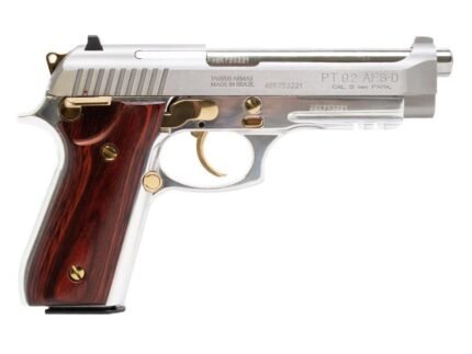 Taurus PT92 Handgun 9mm Luger 17rd Magazine 5" Barrel Stainless Steel with Wood Accent