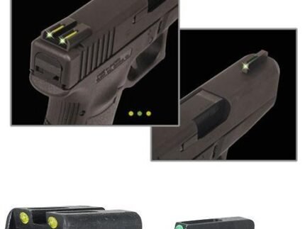 Truglo TFO Tritium/Fiber-Optic Day/Night Sights Fits Glock 20 21 25 28 29 30 31 32 37 40 and 41- Front Green/Rear Yellow