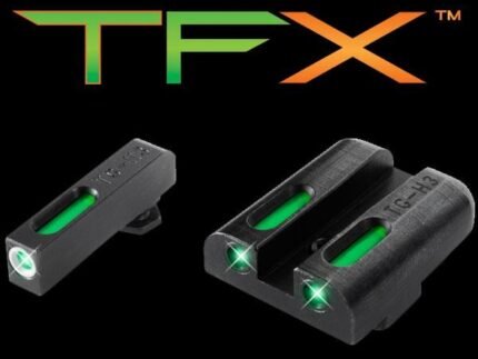 Truglo TFX Tritium/Fiber-Optic Day/Night Sights Fits CZ 75 Series - White Front Outline/Rear Green