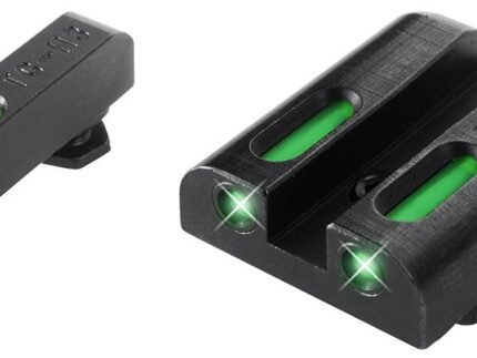 Truglo TFX Tritium/Fiber-Optic Day/Night Sights Fits GLOCK 17 / 17L 19 22 23 24 26 27 33 34 35 38 AND 39 - White Outline Front/Rear Green