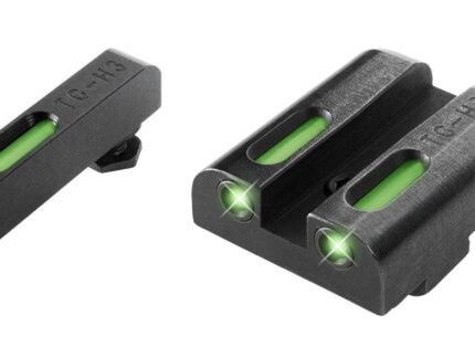 Truglo TFX Tritium/Fiber Optic Day/Night Sights Fits Glock 20 21 25 28 29 30 31 32 37 40 and 41 - White Outline Front/Rear Green