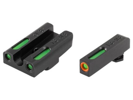 Truglo TFX Pro Tritium/Fiber Optic Day/Night Sights for Glock Slimline Models 42/43/43x/48 Orange Outline Front Rear Green