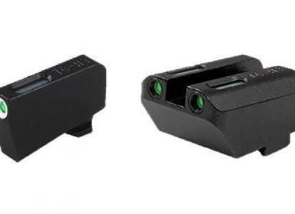 Truglo TFX Tritium/Fiber-Optic Day/Night Sight Set (Suppressor Height) fits Glock 20 21 25 28 29 30 31 32 37 40 and 41 - White Outline Front