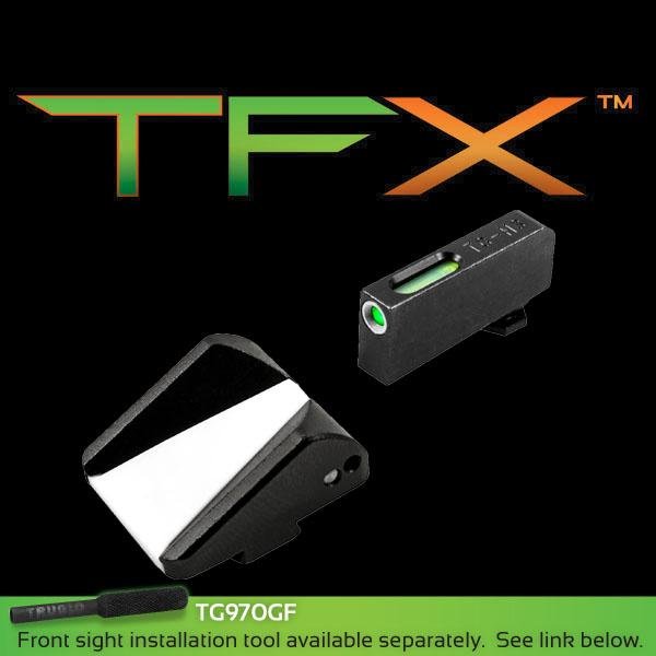 Truglo TFX Tritium Fiber Optic XTREME Handgun F.A.S.T. Sights Fit Glocks Except 42/43 & M.O.S. - F.A.S.T Rear Sight / TFX Front Sight - White