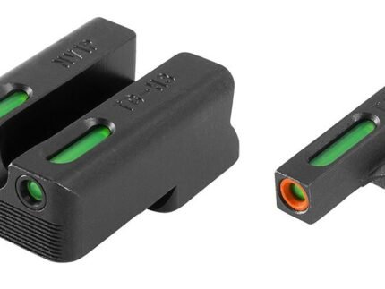 Truglo TFX Pro Tritium/Fiber-Optic Day/Night Sights Fit Novak LoMount cut .270 front / .450 rear - Orange Outline Front/Rear Green