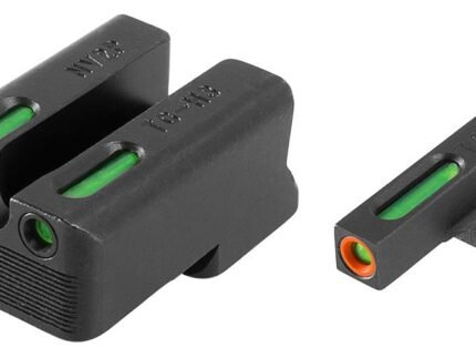 Truglo TFX Pro Tritium/Fiber-Optic Day/Night Sights Fit Novak LoMount cut .260 front / .500 rear - Orange Outline Front/Rear Green