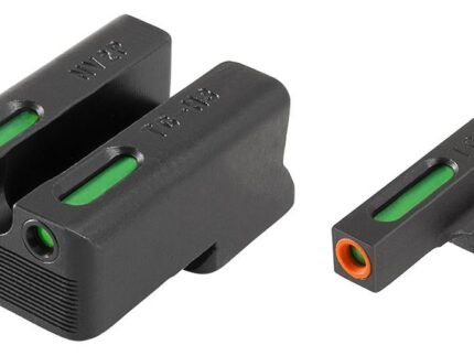 Truglo TFX Pro Tritium/Fiber-Optic Day/Night Sights Fit Novak LoMount cut .270 front / .500 rear - Orange Outline Front/Rear Green