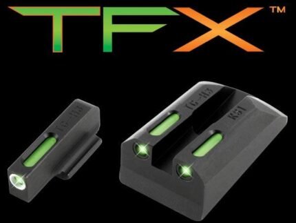 Truglo TFX Tritium/Fiber-Optic Day/Night Sights Fits Ruger SR9 / SR9C SR40 / SR40C SR45 - White Outline Front/Rear Green