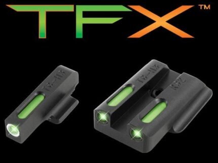 Truglo TFX Tritium/Fiber-Optic Day/Night Sights Fits Ruger LC9 / 9s / 380 - White Outline Front/Rear Green