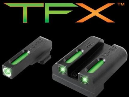 Truglo TFX Tritium/Fiber-Optic Day/Night Sights - SIG #8 #8 Set - White Outline Front/Rear Green