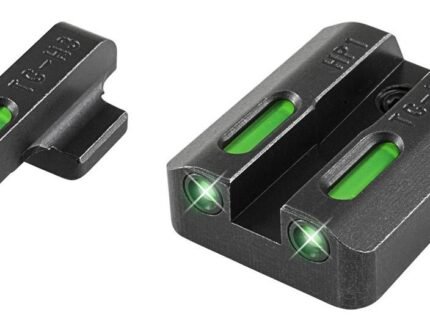 Truglo TFX Tritium/Fiber-Optic Day/Night Sights Fit Taurus MIllennium 62 709 Slim / 740 Slim - White Outline Front/Rear Green/