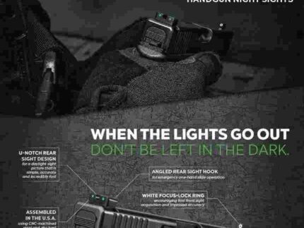 Truglo Tritium Pro Night Sights Fit Kahr Arms K MK P PM T&TP Models with New Dovetail (Post-2004) - Front Outline White/Rear Green