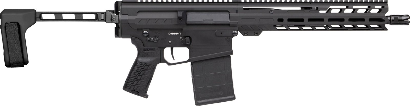 DISSENT Mk3 Pstl 8.6BLK 12.5" Brace Blk 20rd