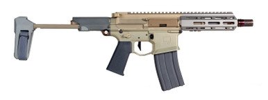 Q LLC HB-300BLK-7IN-PISTOL Honey Badger 300 Blackout 7" 1:5 Twist Pistol w/ Brace gray