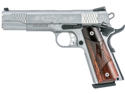 SMITH AND WESSON SW1911 45ACP 5" SS/WD ENGRAVED