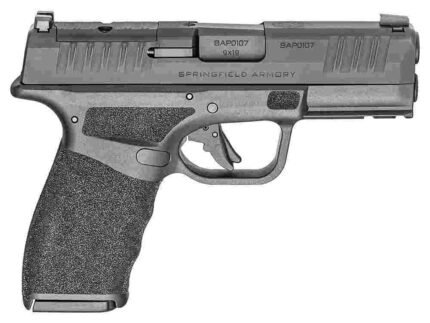 Springfield Hellcat PRO Compact White-Dot Handgun 9mm Luger 15(1)&17(1)rd Magazines 3.8" Black Frame
