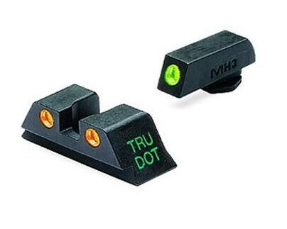 Meprolight Tru-Dot Night Sight Set - Glock 9mm .357 Sig 40 S&W .45 GAP Fixed Set Green/Orange