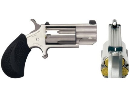 NAA PUG DP Ported Handgun .22 Mag 5rd Capacity 1" Barrel Silver with Black Grips