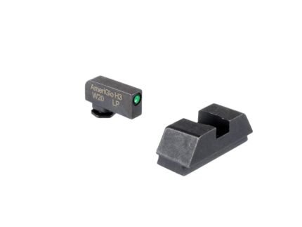 Ameriglo Optics Compatible Tritium Handgun Sight Set for Glock Flat Black .295? Rear 1L Tall Green with Black .220? Front